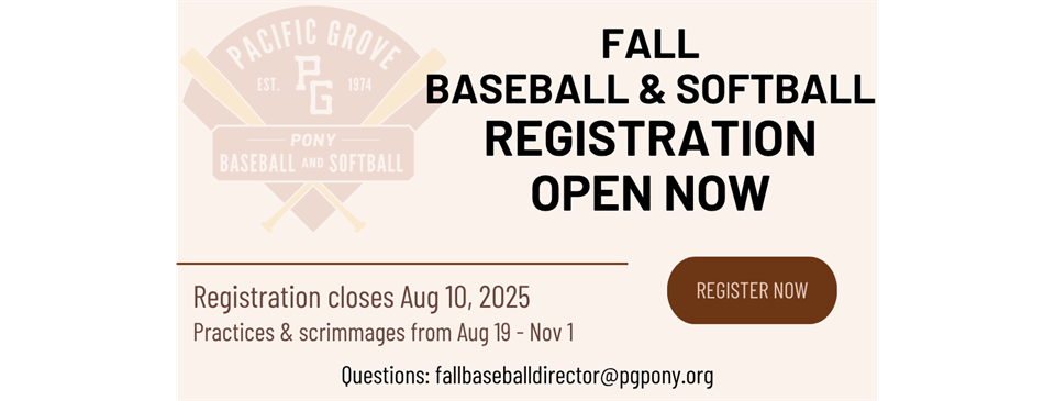 Fall Baseball & Softball Registration